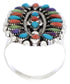 Multicolor Southwest Needlepoint Silver Ring Size 6-3/4 YX35198